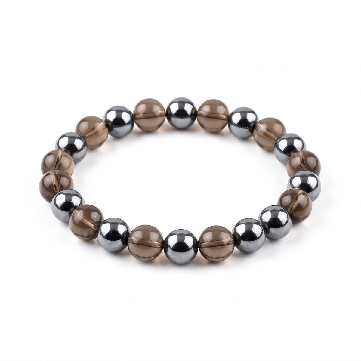 The Anchor — Grounding Bracelet · Smoky Quartz & Hematite