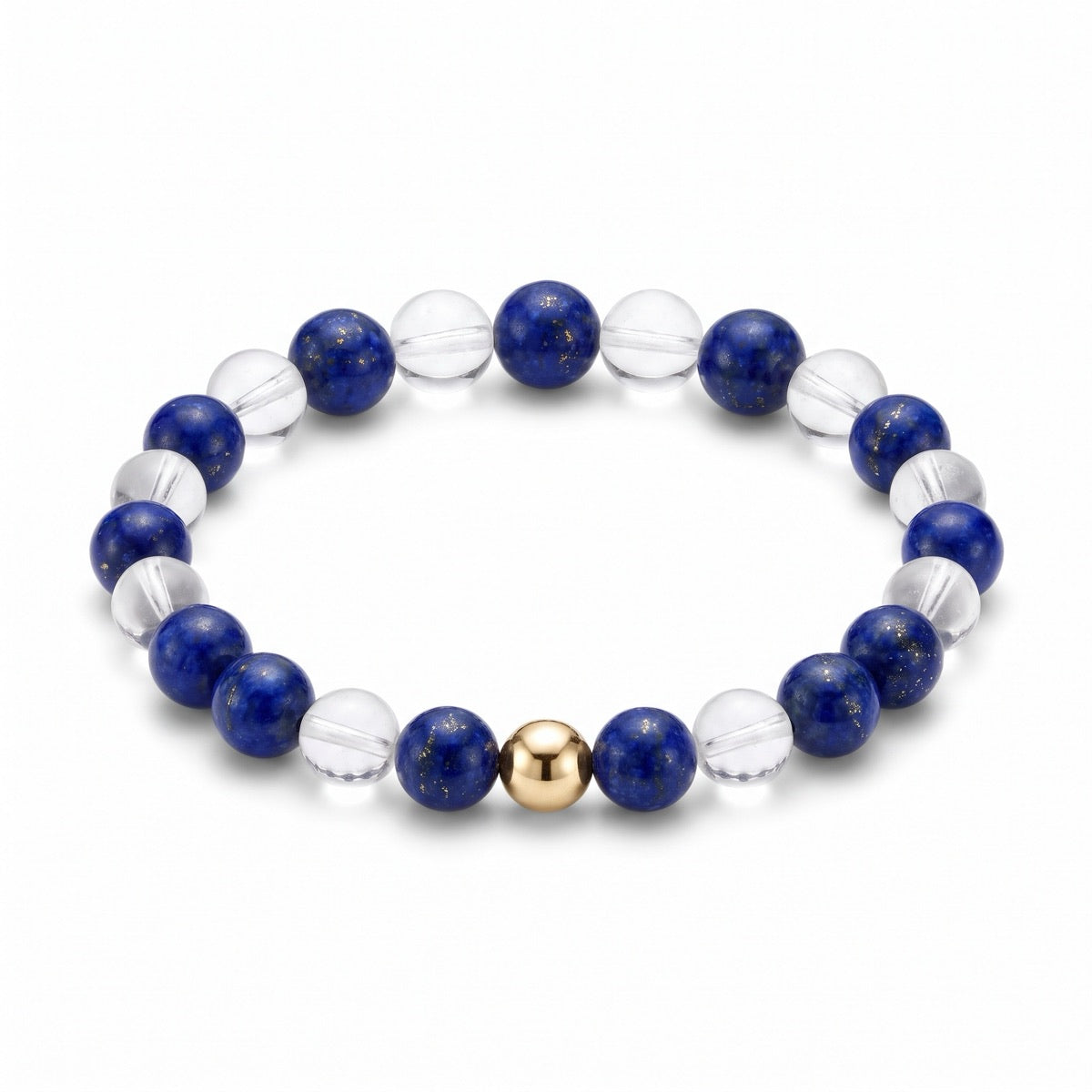 The Clear Sight — Focus Bracelet · Lapis Lazuli & Clear Quartz